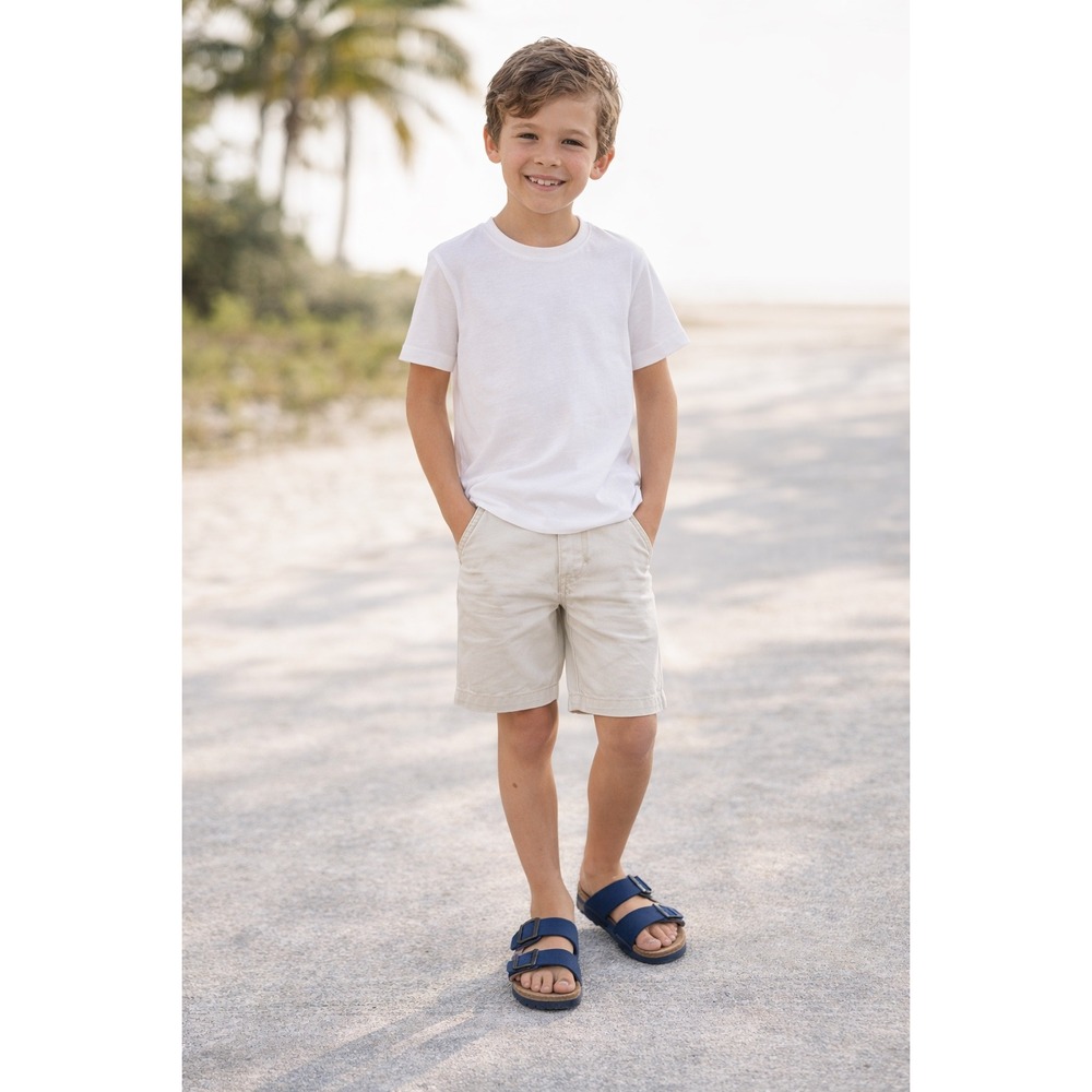 Lucky Brand Blanc Kids Sandals Navy Blue Suede Double Buckle Slides US 3